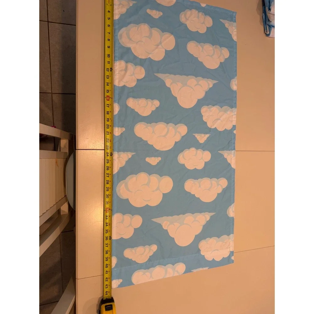 Blue Cloud Print Window curtain Nursery Kids 4 count Toy Story Style 43x21